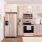 Model Kitchen with stainless steel appliances 