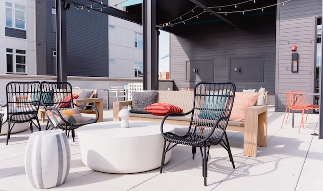 Exterior Rooftop with Benches and Chairs Exterior Rooftop with Benches and Chairs